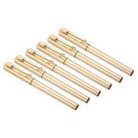 PATIKIL Black Ink Gel Pens, 12 Pack Roller Ball Pens 0.5mm Fine Point Smooth Writing Office Supplies with Gold Cap, Gold Tone