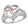 Diamond Solid 925 Sterling Silver Ladies Mom Mother Heart Unique