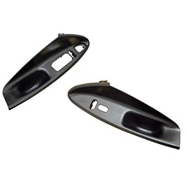 PT Auto Warehouse FO-2085AFR7AFL-FP - Inside Door Panel Pull-Handle Switch Housing, Black - for Convertibles, Front Left/Right Pair