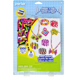 Perler Neon Jewellery Fuse Bead Kit, 26cm x 19cm x 4cm