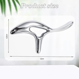 Trigger Point Massager Stainless Steel with Ergonomic Handle - Gua Sha Stone for Deep Tissue Relief for Tension (Neck, Back, Feet)