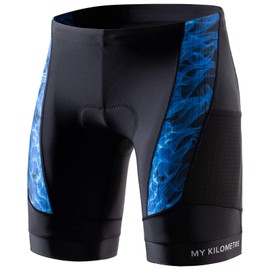 MY KILOMETRE - Pantalones Cortos de triatlón para Hombre con cordón Ajustable (MX/US, Alfa, XX-Grande, Regular, Regular, 2022-darkblue)