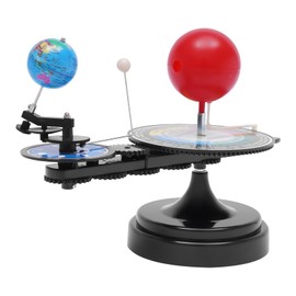 SNKOURIN Solar System Model Kit, Sun Earth Moon Orbital Model with Light - Earth Moon Revolves Around The Sun - Geography Model Astronomical Teaching Tool Sphere Instrument Experiment Kit