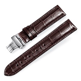 Moran Genuine Leather Watch Band, Replacement Strap, D Buckle, For Men, Wrist Watch, Waterproof/Sweatproof Strap, Available Widths 18mm, 19mm, 20mm, 21mm, 22mm, 23mm, 24mm, Leather