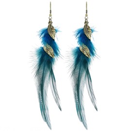 Feather Earrings for Women Dangling Vintage Western Earrings Boho Long Feather Earrings Beaded Tassel Earrings Bohemian Jewelry Gift