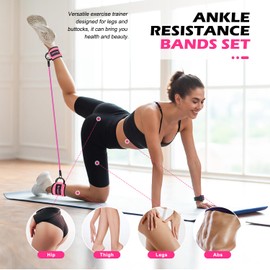 Ankle Resistance Bands, Workout Equipment for Women, Ankle Resistance Bands with Cuffs, Leg and Glute Exercise Equipment, Enhance Your Strength and Sculpt Your Lower Body