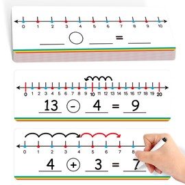Aizweb 28 Pack Number Line Dry Erase Board Card,12" x 3.9" Small Whiteboard Math Manipulatives Addition Subtraction Game for Student Classroom Must Have Homeschool Teacher Supplies Learning Activities
