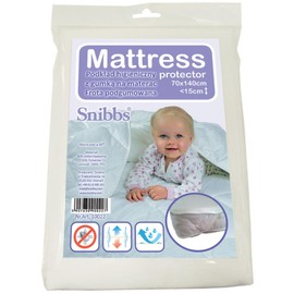 Snibbs Waterproof Fitted Sheet with Corner Straps, Waterproof Mattress Topper for Baby Cot, Mattress Protector 70 x 140 cm Baby Waterproof, Moisture Protection 70 x 140 cm with Breathable TPU Membrane