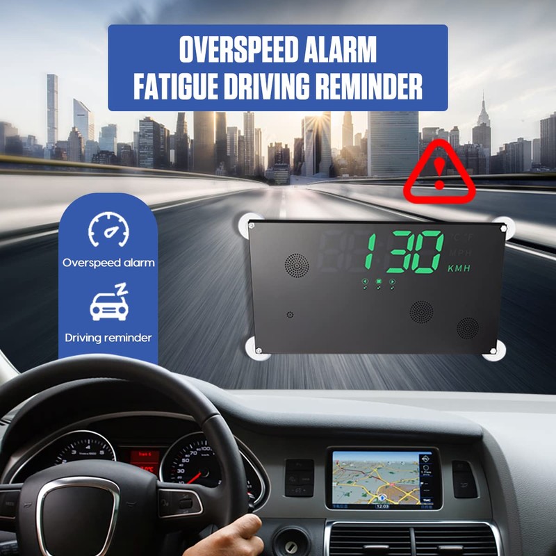 MR CARTOOL GPS Speedometer, Double-Sided Display, Anti-ailgating with Overspeed Alarm,