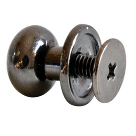 Book Screws 10 mm | Pack of 10 | Colour: Gunmetal Grey | Screw Rivets for Leather Crafts | Sleeve Nut + Screws | Rivets 5 mm - 12 mm Available | Rivets for Screwing | Chicago Screws/Head Rivets