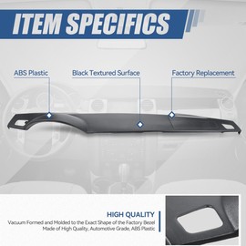 Auto Dynasty Factory Style Front ABS Molded Dash Board Cover Cap Overlay Compatible with Land Rover LR3 Range 2005-2009, Textured Gloss Black