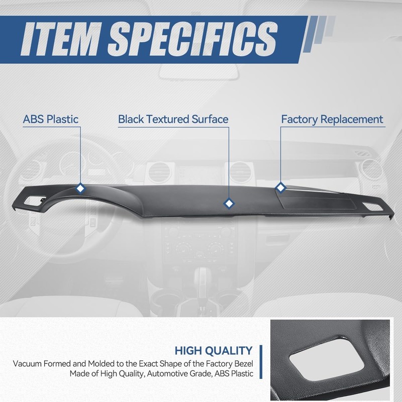 Auto Dynasty Factory Style Front ABS Molded Dash Board Cover