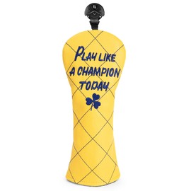 Golf Club Head Covers Premium Leather Golf Driver Fairway(FW) Wood Hybrid(UT) Covers with Number Tags, Golf Mallet Putter Cover Play Like A Champion (for Hybrid(1pcs))