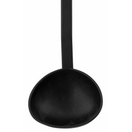 Fackelmann OPAL Soup Ladle, Stirring & Serving Soup Spoon, Cooking Spoon, Sauce Scoop, Anti-Scratch Plastic Function Head, 30x9.5x6.5cm, Black & Silver