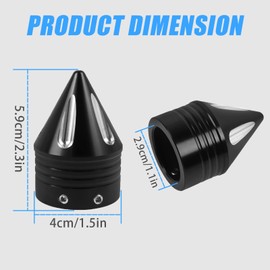 LOOBOR Front Axle Cover Axle Nut Caps Replacement for Harley 2008-2024 Street Glide Road King Electra GlideTri Glide Sportster 1200 Iron 883, 2007-2024 Heritage Softail Fat Boy (Black)