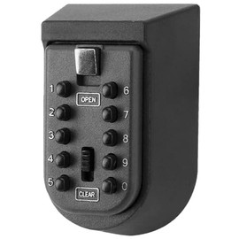 Caja de bloqueo de llaves para llave de casa, caja de bloqueo con cerradura de combinación de montaje en pared, cajas de seguridad con contraseña de 10 dígitos, caja de llaves con botón de presión de