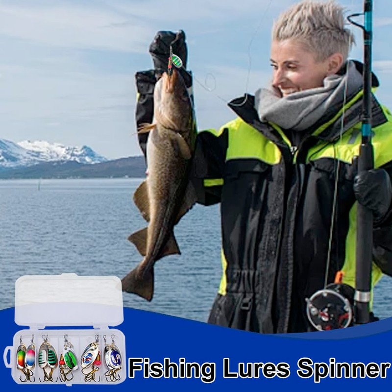 10 PCS Spinner Bait Set Multi Colored Fishing Lures Set