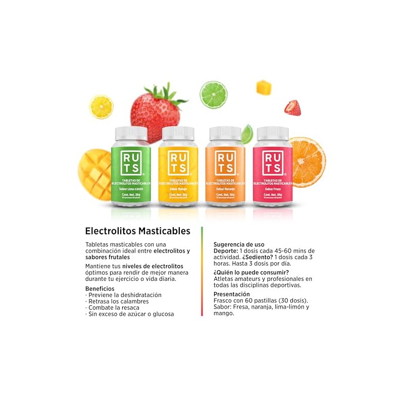 ELECTROLITOS MASTICABLES NARANJA (30 DOSIS)