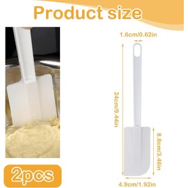 2 Stück Maryse Pastisserie Professional Pfannenwender Küche aus Gummi - 9 cm Palette ,Silikon Spatel,Silikon Spachtel,Silikonspatel,Pfannenwender Silikon,Spachtel Küche,Länge 24 cm