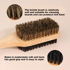 Double Sided Boar Bristle Hair Brush, Slick Back Hair Brush, Hair Gel Brush for Wet or Curly Hair, Bristle Hair Brushes, for Afro Wet Curly Hair or Damaged Hair Reducing Hair Breakage