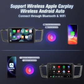 Car Radio for Toyota Camry 2002 2003 2004 2005 2006, with Wireless Carplay Android Auto HD Carplay Screen GPS Navigation Bluetooth SWC Mirror Link FM Backup Camera (Model A Without J.B.L&Large Screen)