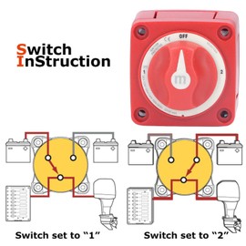 Battery Switch, 300A Battery Disconnect Switch High Sensitivity 3 Position Dual Circuit Power Disconnect Cut Off Isolator for Marine Boat Car Truck Trailer RV