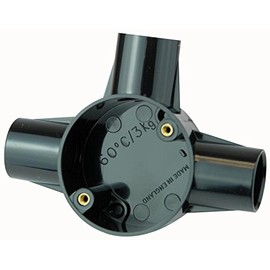 3 Way TEE Box Black 25MM, Conduit Fittings Bodies/Boxes Cable Management, Qty X 1
