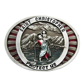 Urban Backwoods Saint Christopher Protect Us I Belt Buckle for Interchangeable Belt Buckle, multicoloured
