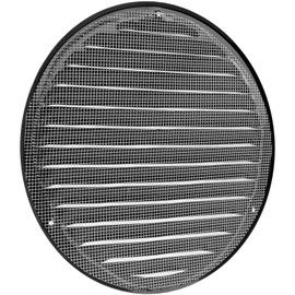 Vent Systems 8" Black Soffit Vent Cover - Round Air Vent Louver - Grill Cover - Built-in Insect Screen - HVAC Vents for Bathroom, Home Office, Kitchen