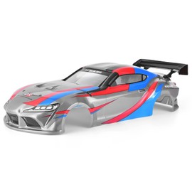 HSP RC Body Shell for HSP Redcat Exceed 1/10 Scale 4wd On Road Racing Drift RC Car with Stickers and Rear Wing Grey Blue Red