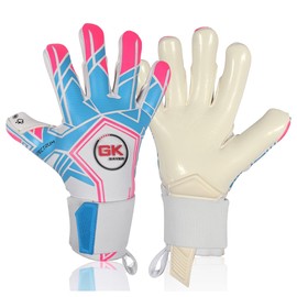 GK Saver Football Goalkeeper Goalie Gloves | Anti-Slip Grip Palms | Spectrum Series Negative Cut | Goalkeeping GK Gloves (S1 Pink Size 7)