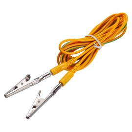sourcing map ESD Grounding Cable Cord with Alligator Clip 3.0m/118" Long Yellow Anti-Static Ground Wire Cable Clip for Eliminate Conductor Electrostatic