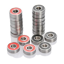 FOCCTS 20 Pack 608-2RS Ball Bearings, Double Rubber Sealed Miniature Deep Groove 608RS Bearings for Skateboards, Inline Skates, Scooters, Roller Blade Skates, 8 x 22 x 7mm