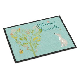 Caroline's Treasures BB7636MAT Welcome Friends Italian Greyhound Indoor or Outdoor Mat 18x27, 18H X 27W, Multicolor