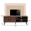 HollyHOME Wood TV Stand for TVs up to 65", Mid