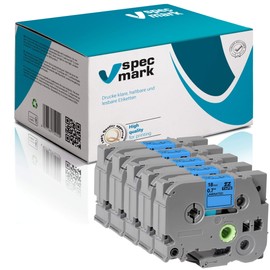 specmark TZe-541 Label Tape 18 mm x 8 m Set x 5 Pieces Black on Blue Tape Compatible with Printer Brother PT P-touch AZe-541 EZe-541 TZ-541 TZ2-541