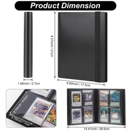 ECOSEAO 4-Pocket Trading Card Album, 160 Pockets Card Binder, Card Collection Folders for MTG, Trading Card Binder Album Holder for TCG football Photographic Cards(Black)