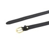 FASHIONGEN - LUNA Women's Italian Leather Belt, Black (gold buckle)