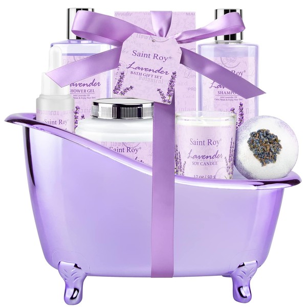 Spa Gift Basket for Women - Lavender Bath Sets for