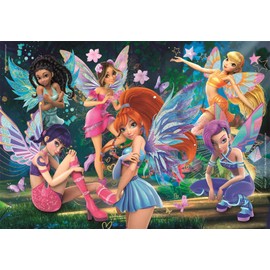 Clementoni - Puzzle per Bambini 104 Pezzi, per Bambini 6+ Anni, Illustrazione Winx Club, Idea Regalo, Made in Italy, 48,5x33,5 cm, 25083