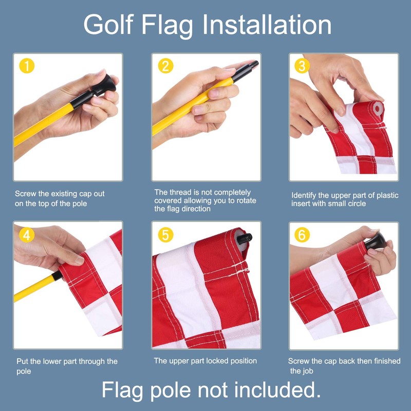 KINGTOP Miniature Golf Flagstick, Practice Putting Green Flags for Yard,