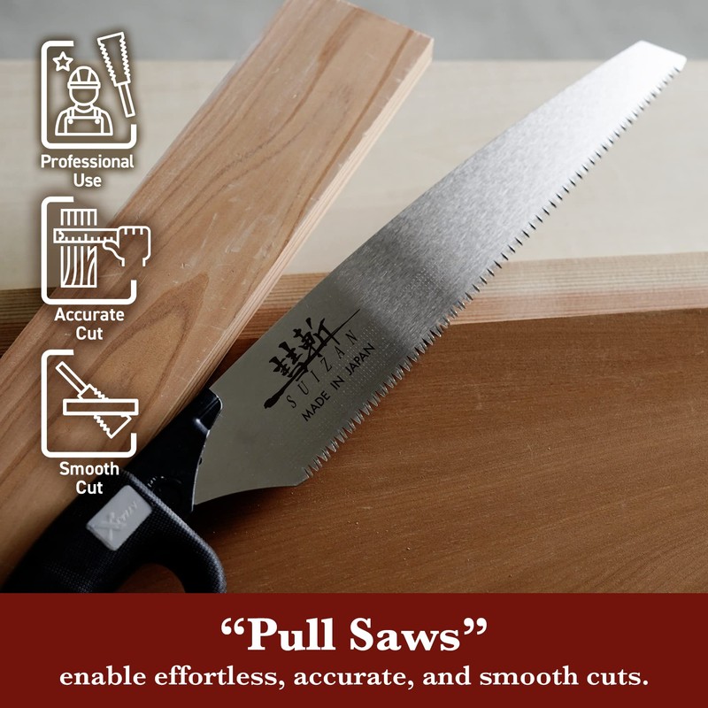 SUIZAN Timber Framing Saw 11" - Professional Japanese Pullsaw Handsaw