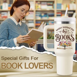 Book Lovers Gifts - Book Gifts for Book Lovers Women - Bookish Gifts for Readers - Book Club Gifts - Reading Gifts for Librarian - Book Themed Gifts - Book Tumbler - 40oz Travel Cup Insulated Tumbler