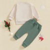 MAHUAOYIXI Toddler Boys Christmas Outfits Candy Cane Embroidery Long Sleeve