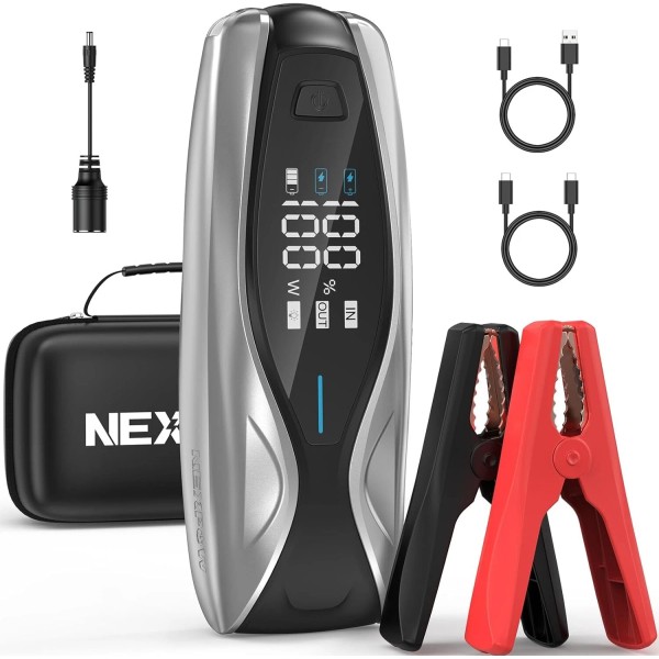 NEXPOW car mounted jump starter 3000A peak, with air compressor,