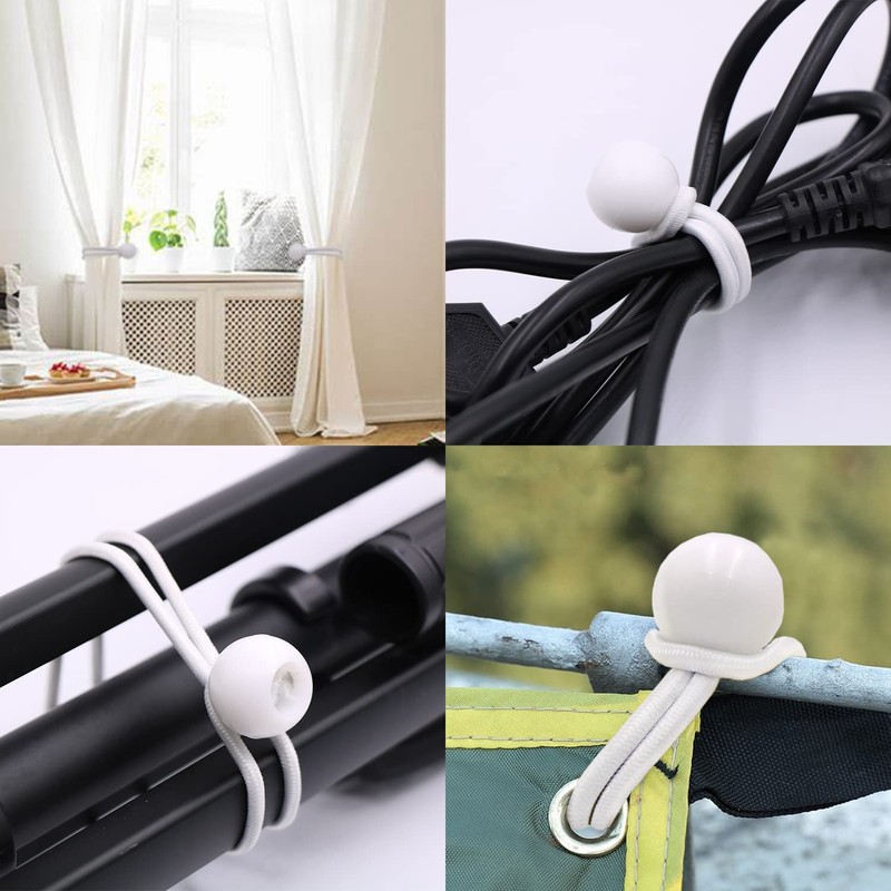 BYZANDQI Bungee Bands with Ball, Pack of 25, Tent Rubbers