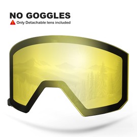Excoutsty Ski Goggles Men Women-OTG Anti Fog Snow Goggles,Interchangeable Lens 100% UV400 Protection Snowboard Goggles (Yellow Lens Vlt 75%)