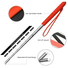 Extendable Pointer Stick 2 Colour Telescopic Pointing Rod Retractable Classroom Whiteboard Blackboard Pointer Black and Red