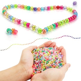 Mbsomnus Pack of 1800 Beads for Threading 6 mm Craft Beads Colourful Beads for Threading with Hole Acrylic Beads for Bracelets DIY Jewellery Making Necklaces Clothing Crafts (15 Colours)