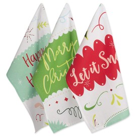 DII Holiday Kitchen Towel Set, Christmas Tea Towels for Baking, Cooking & Entertaining 18x28, Winter Wishes, 3 Piece